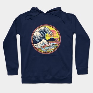 Great Retro Circle Wave Kanagawa Hoodie